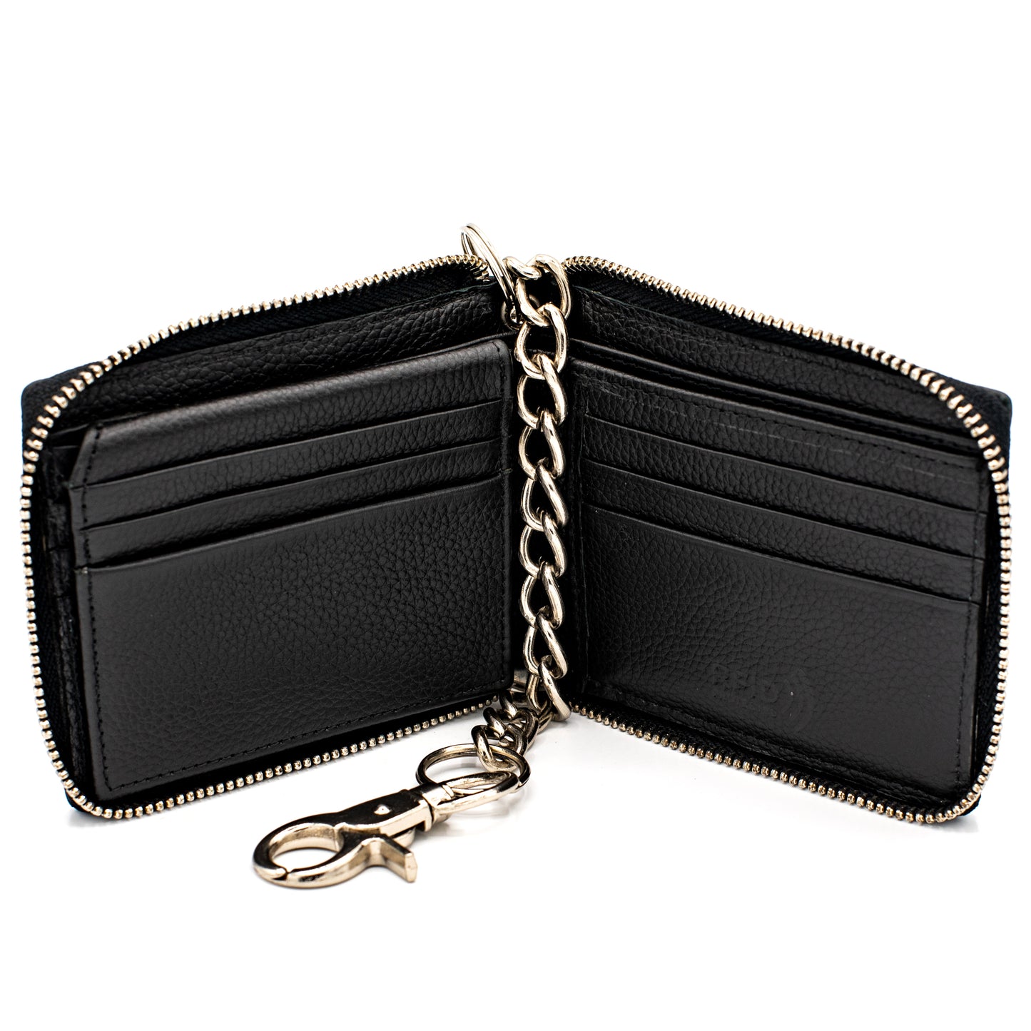 Zip Around chain Wallet for Men RFID Leather  Bifold