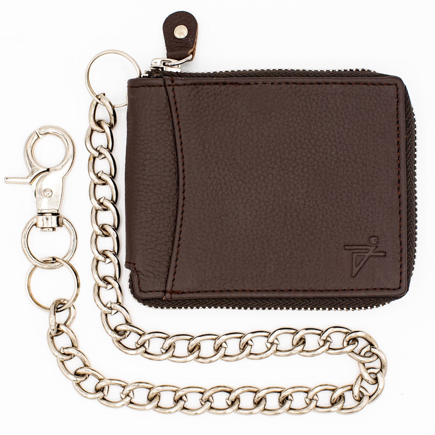 Zip Around chain Wallet for Men RFID Leather  Bifold