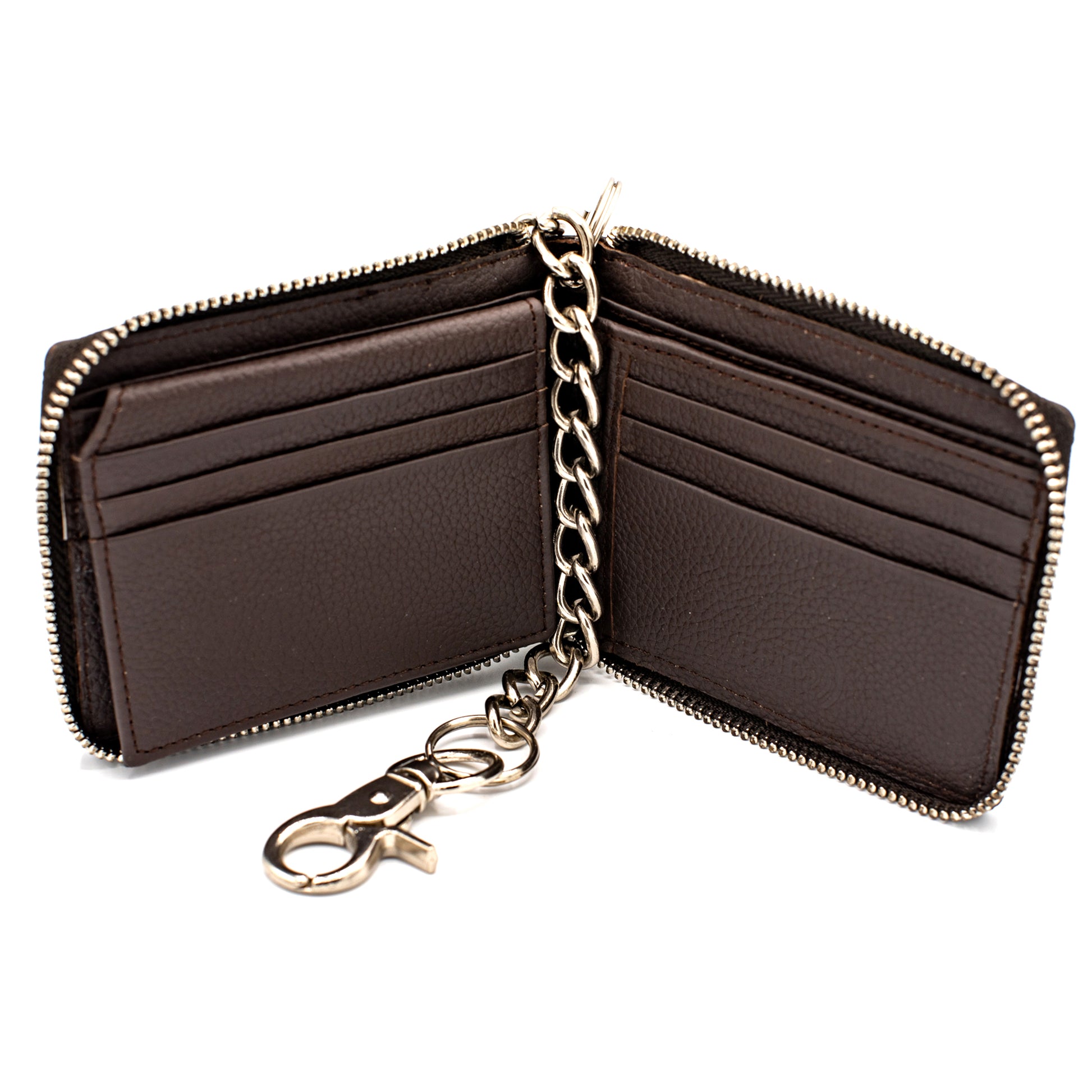 Zip Around chain Wallet for Men RFID Leather  Bifold