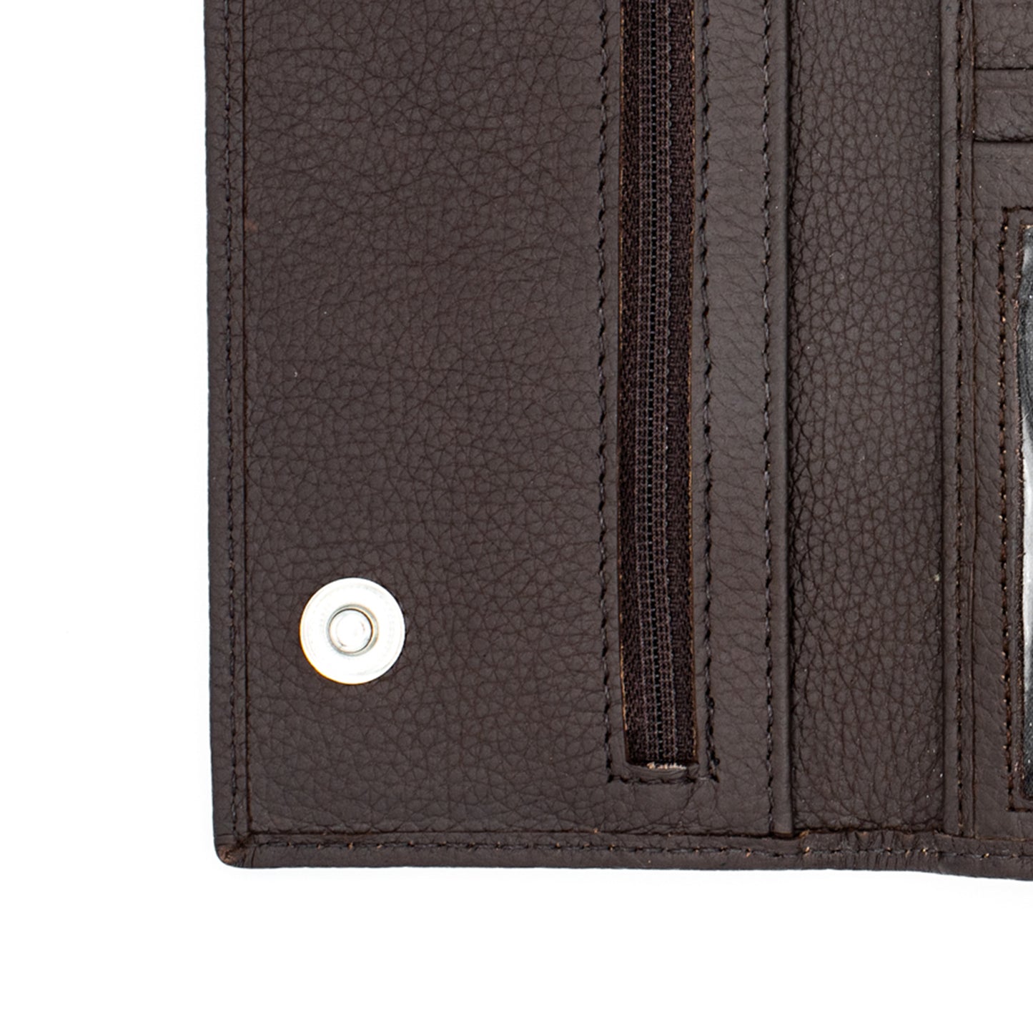 RFID Safe checkbook Size Trifold Long Wallet Genuine Leather