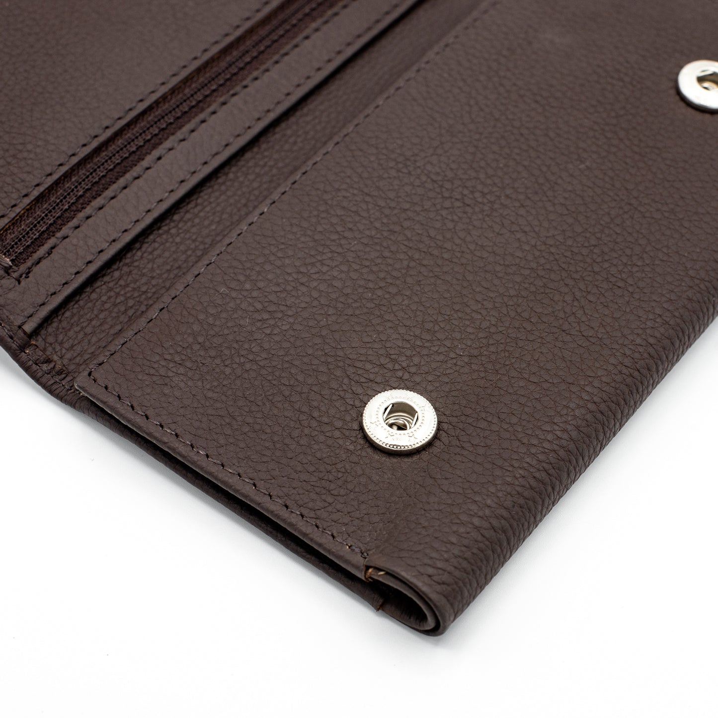 RFID Safe checkbook Size Trifold Long Wallet Genuine Leather