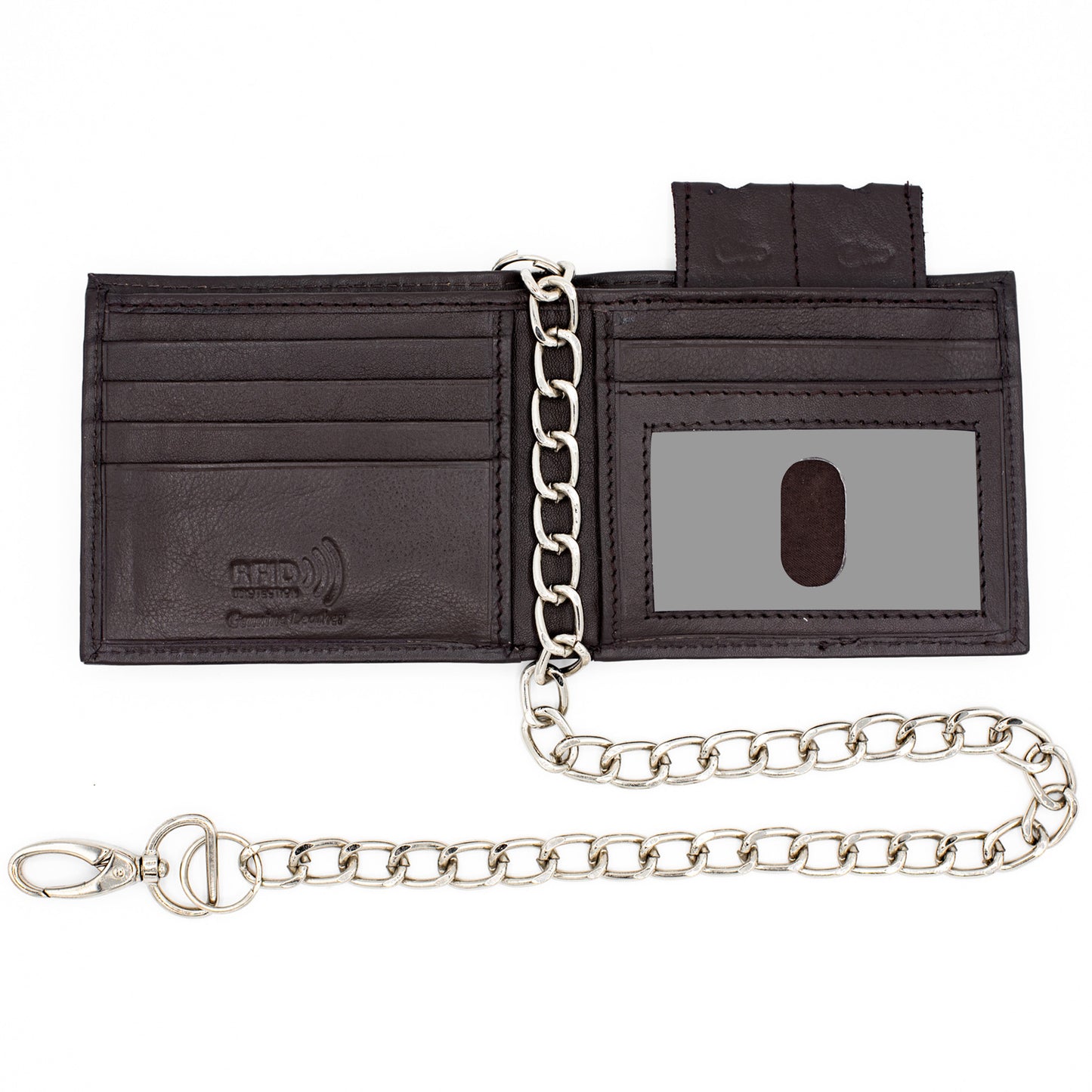 Biker Chain Bifold Wallet RFID – Leather & Safe