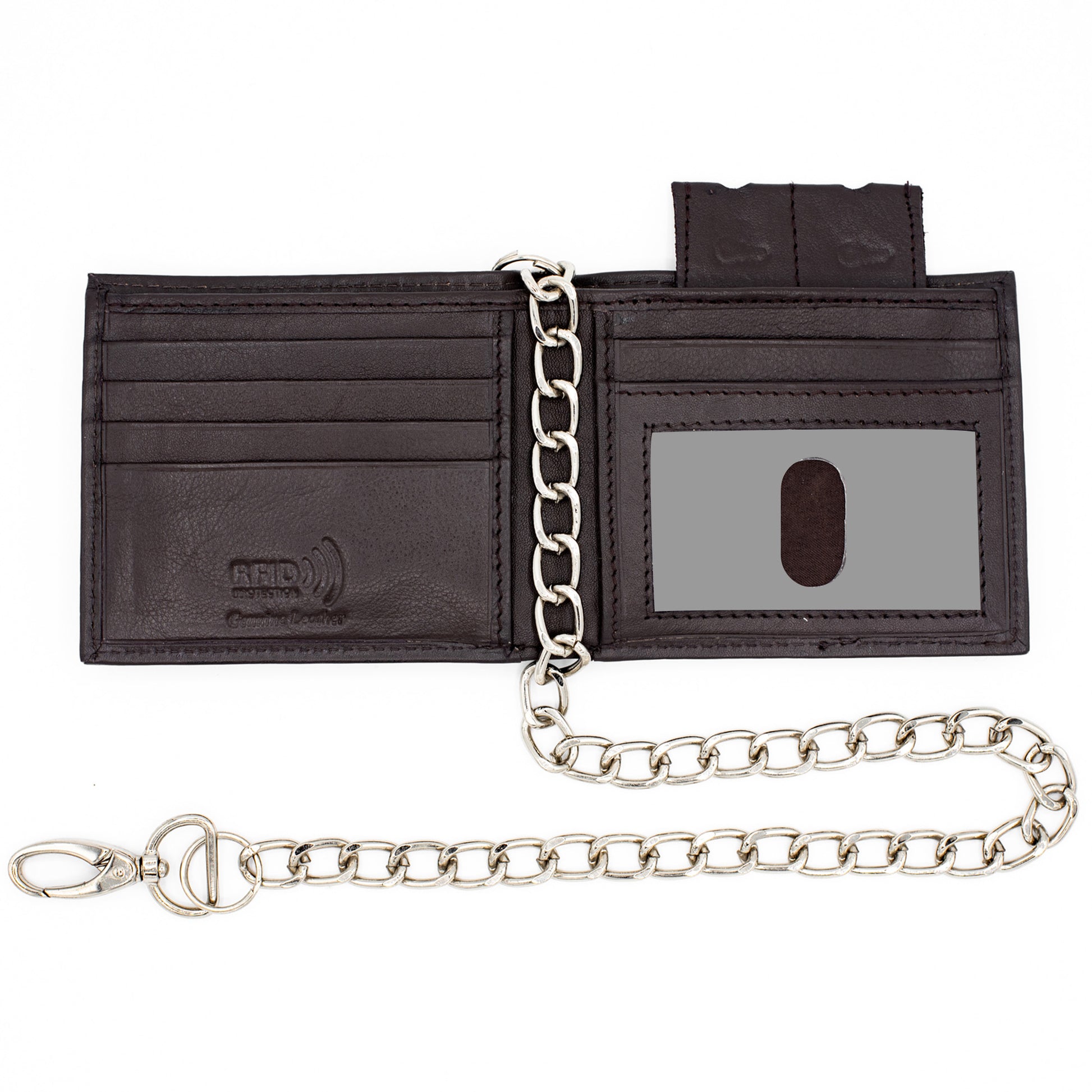 Biker Chain Bifold Wallet RFID – Leather & Safe