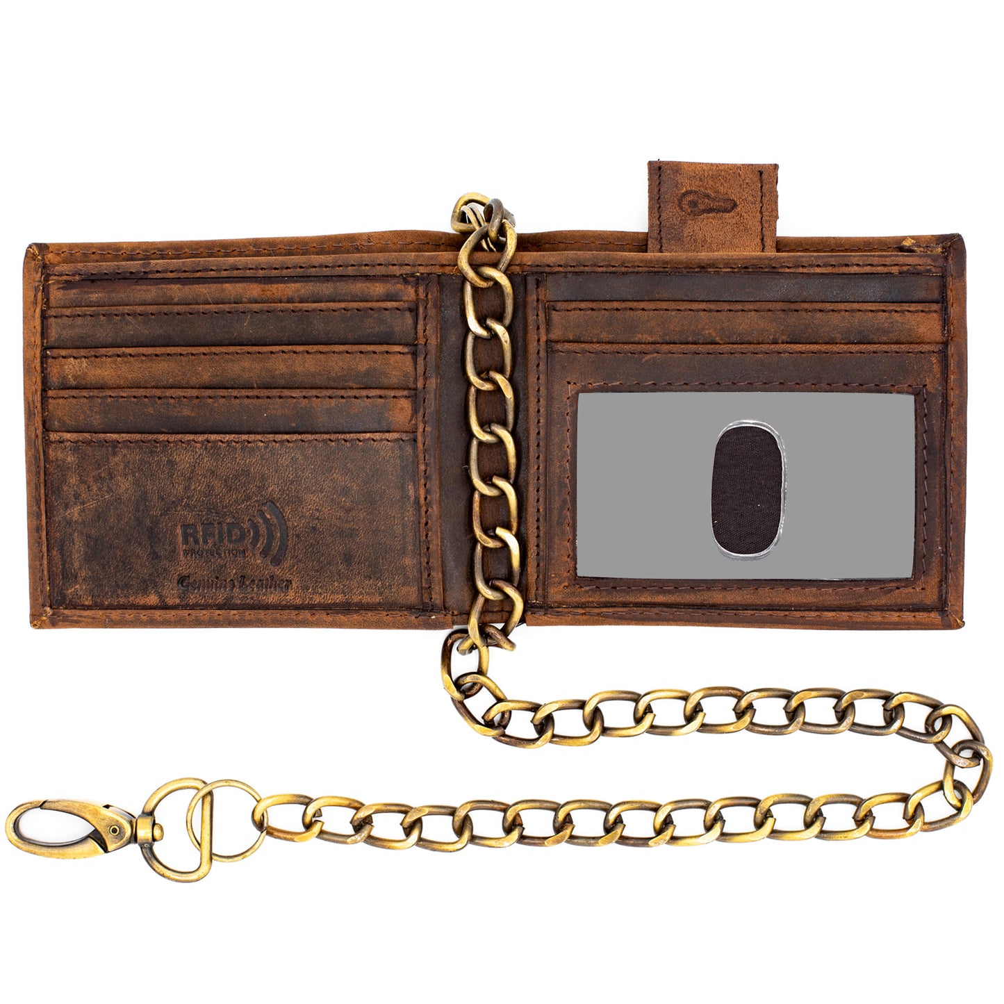 Biker Chain Bifold Wallet RFID – Leather & Safe