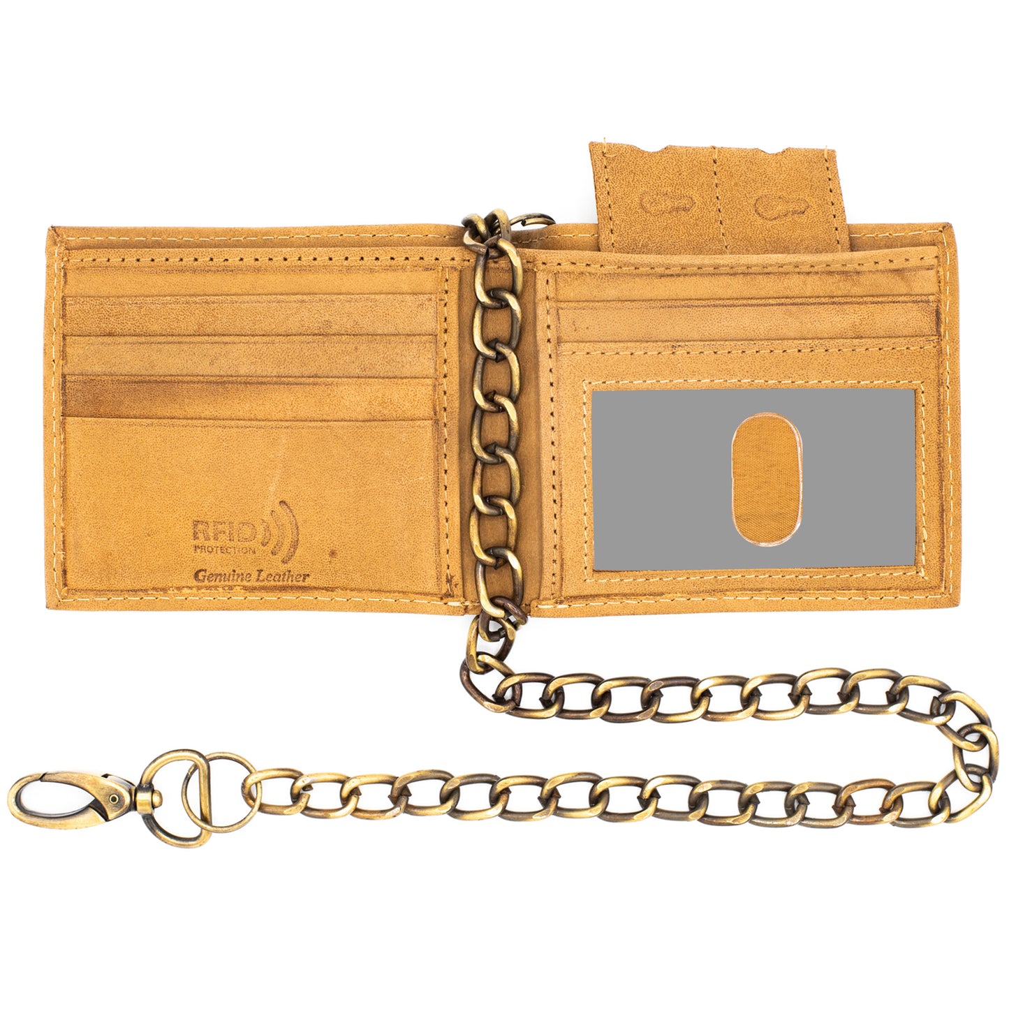Biker Chain Bifold Wallet RFID – Leather & Safe