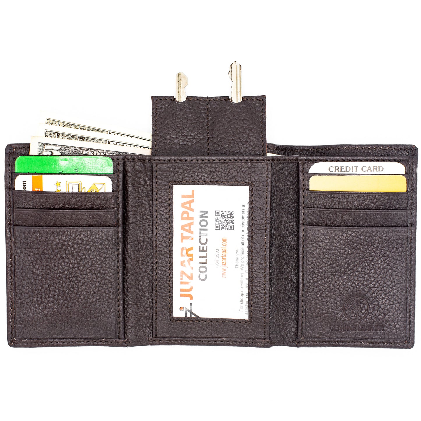 Trifold Leather Wallet for Men RFID safe
