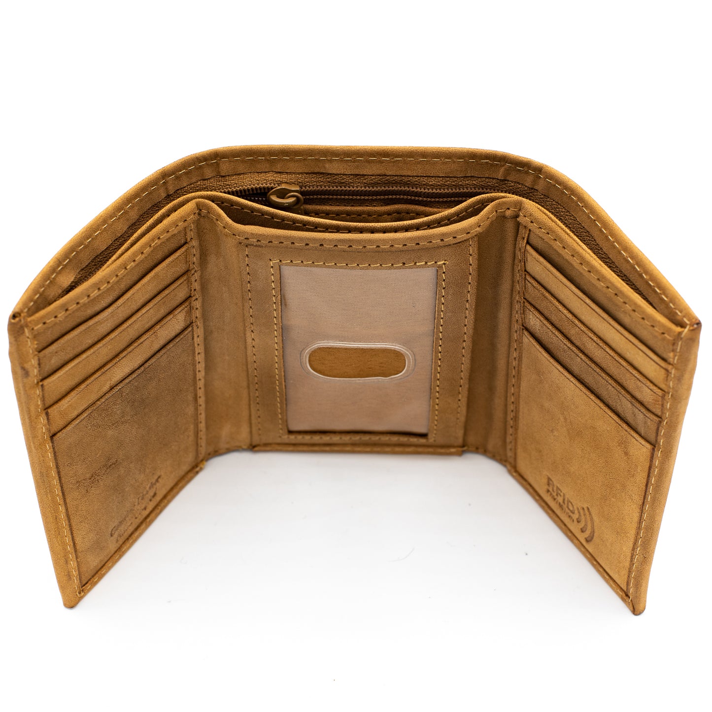 Trifold Leather Wallet for Men RFID safe