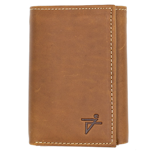 Trifold Leather Wallet for Men RFID safe