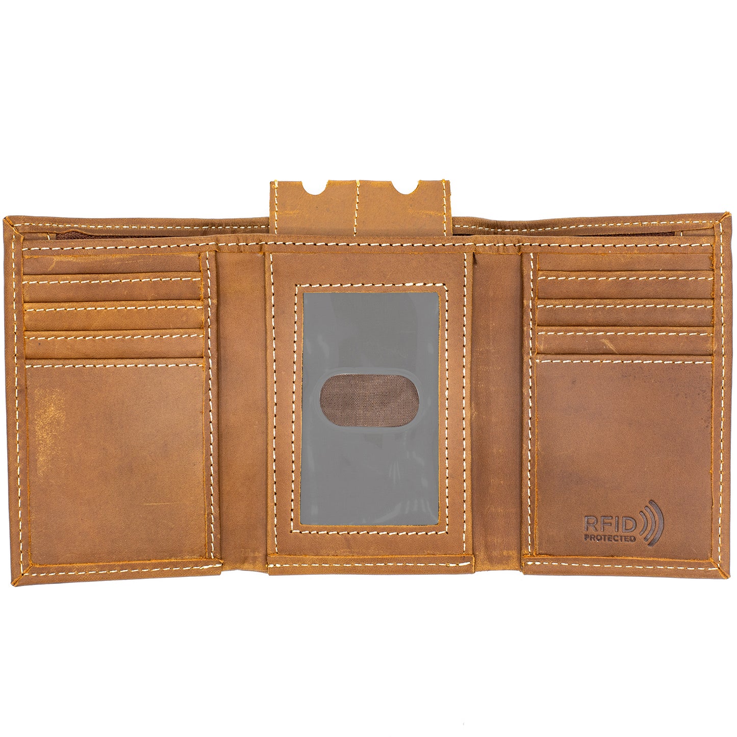 Trifold Leather Wallet for Men RFID safe