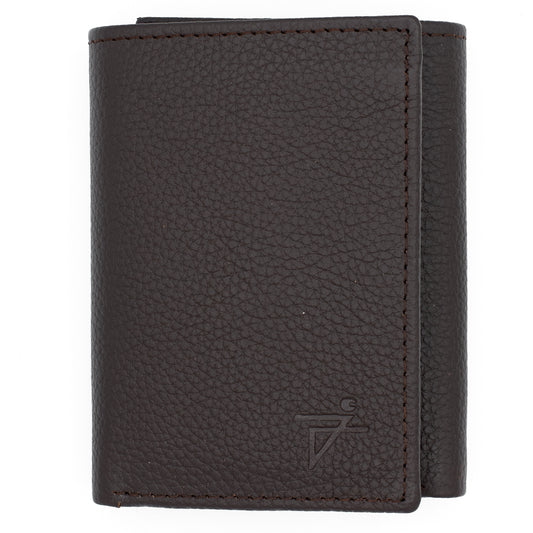 Tri-Fold Leather Wallet For Men RFID Signal Blocking