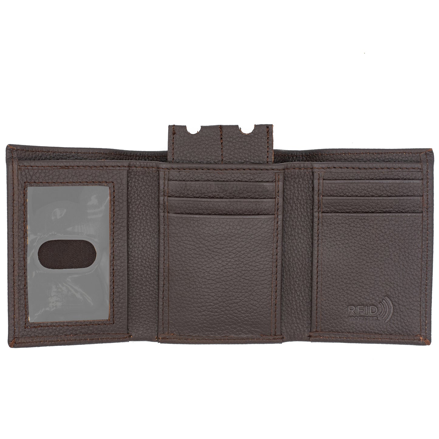 Trifold Leather Wallet For Men RFID Signal Blocking