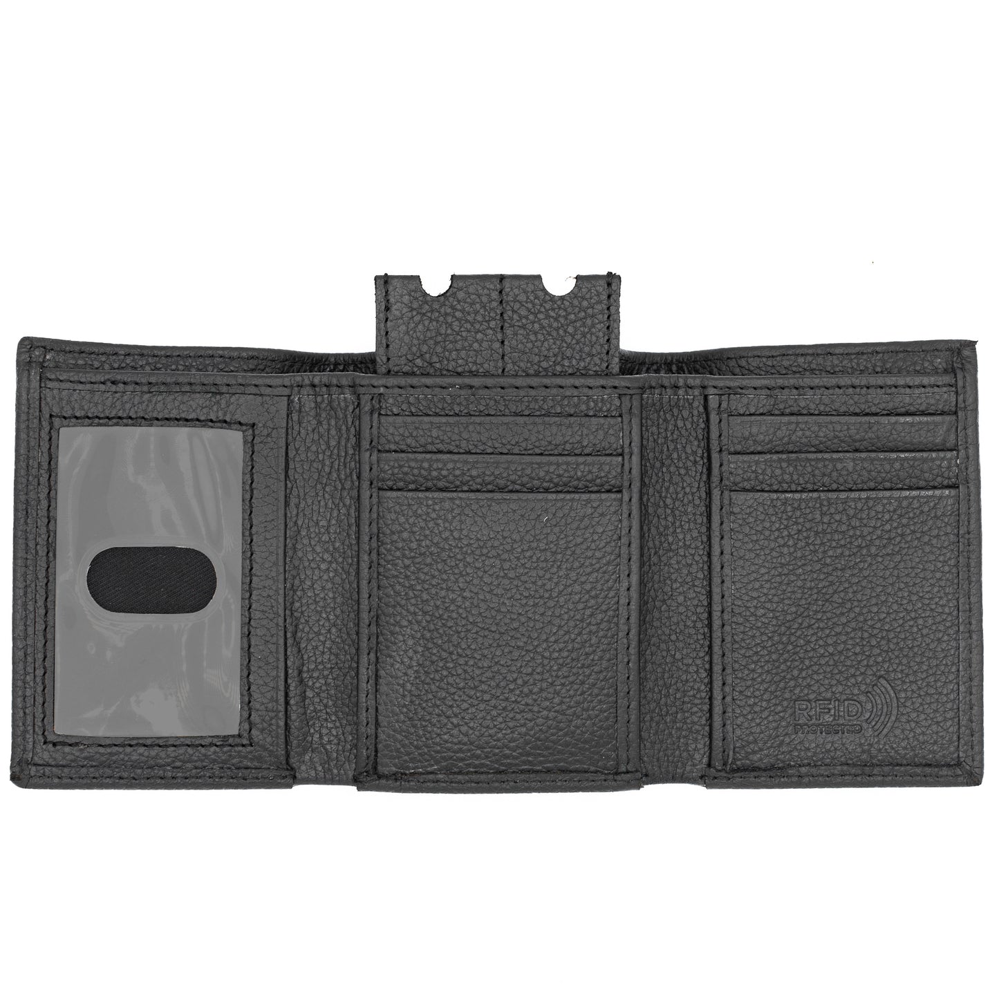 Trifold Leather Wallet For Men RFID Signal Blocking