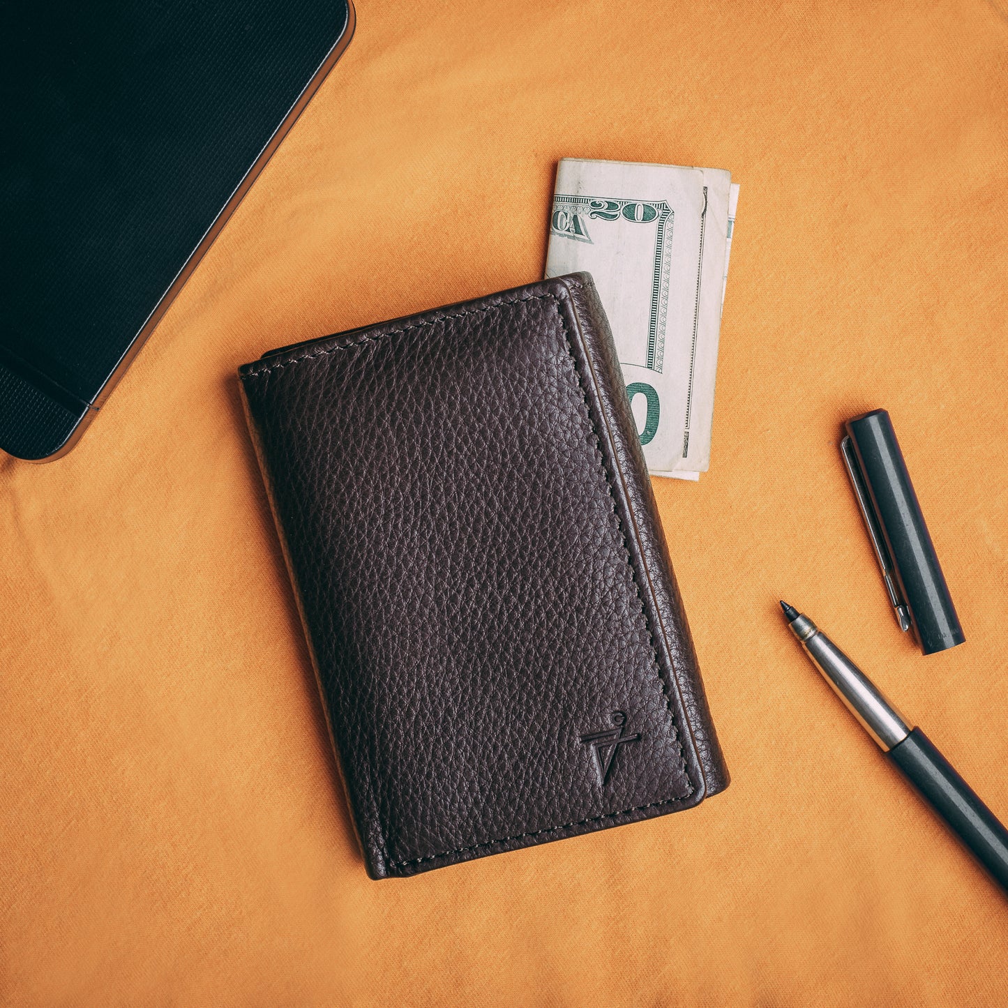 Trifold Leather Wallet for Men RFID safe