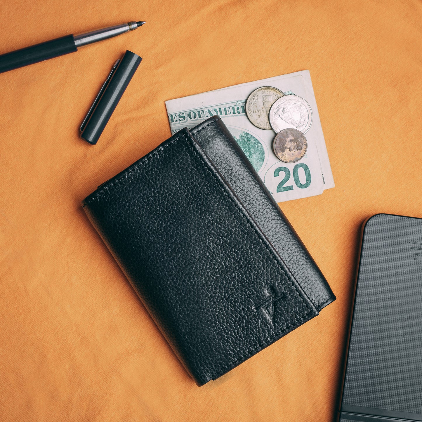 Trifold Leather Wallet for Men RFID safe