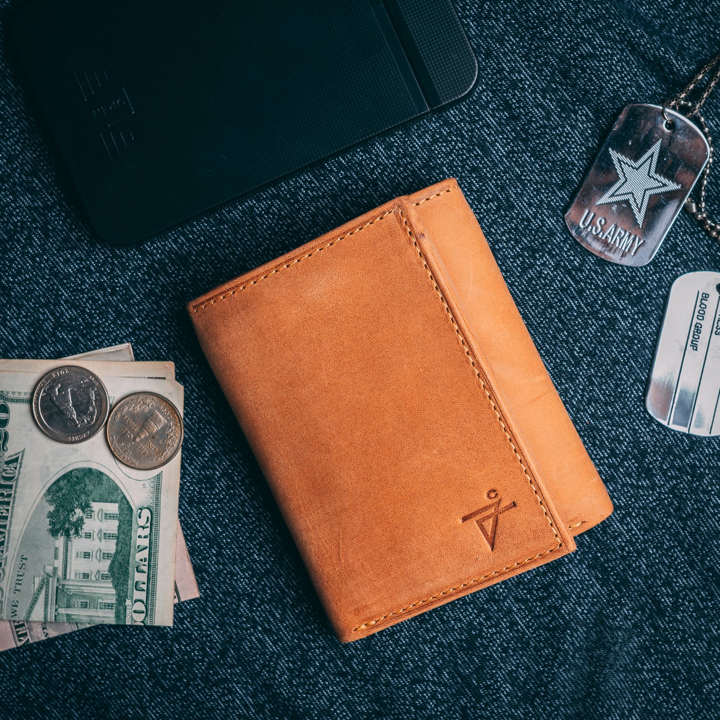 Trifold Leather Wallet for Men RFID safe