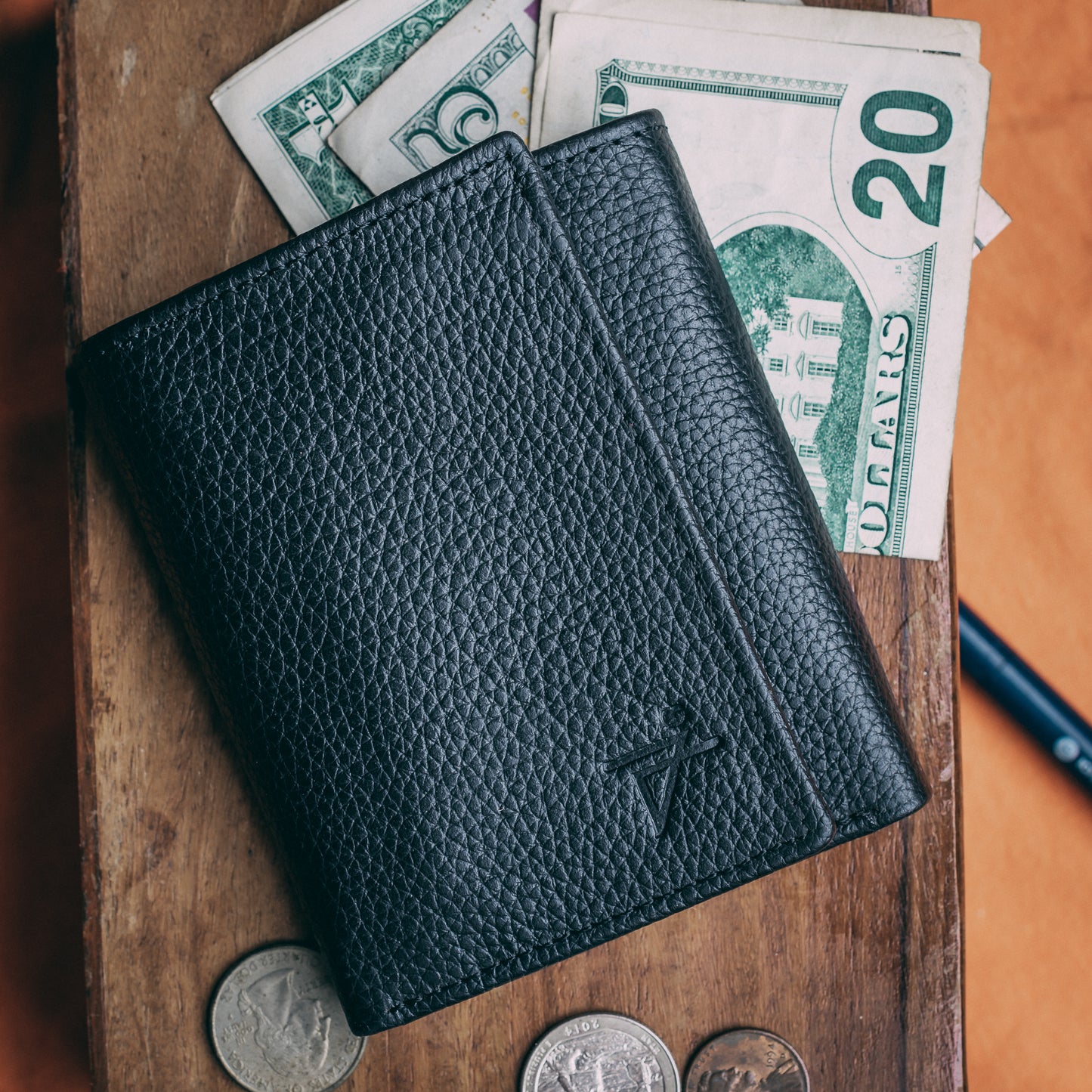 Trifold Leather Wallet For Men RFID Signal Blocking
