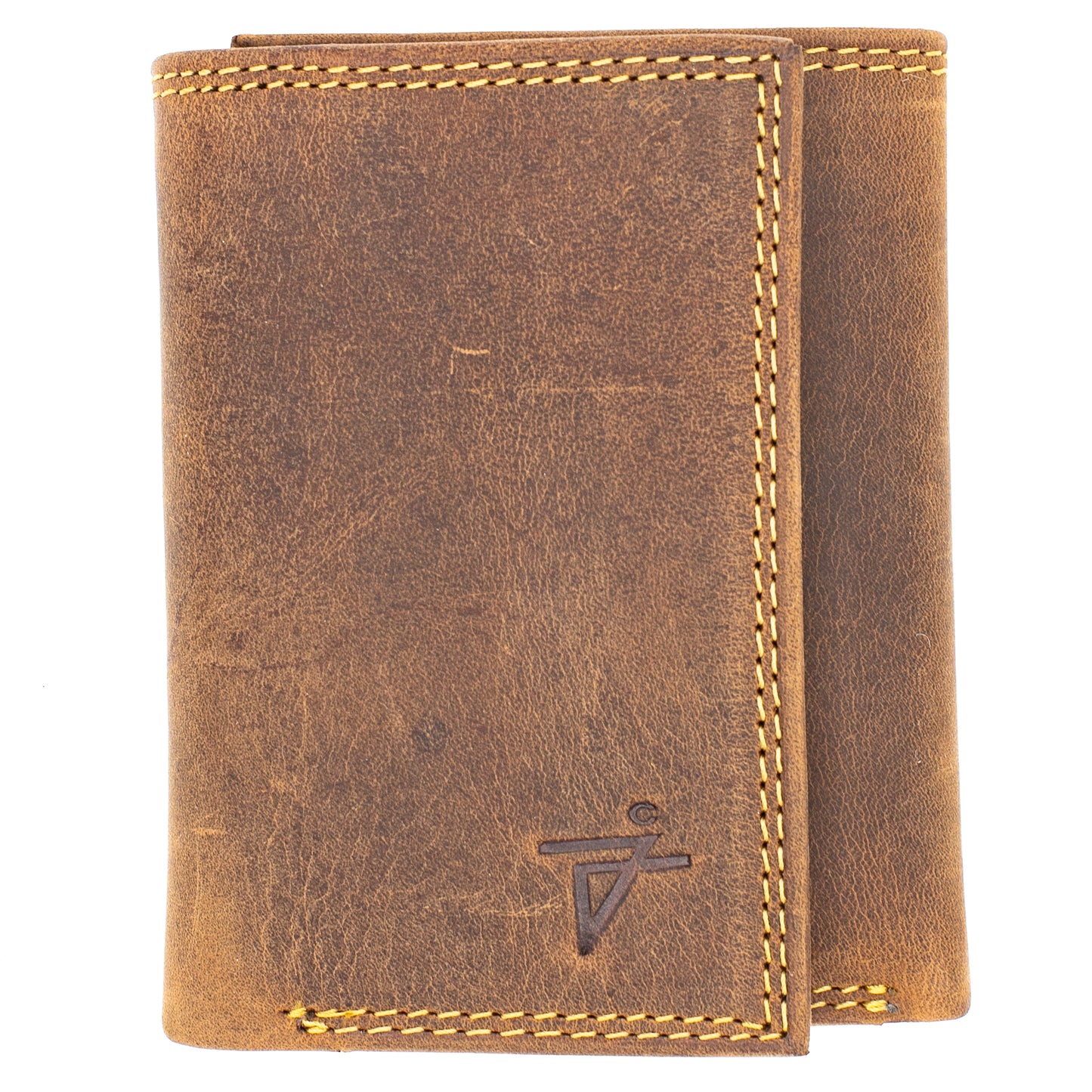 Men's Leather Trifold Wallet Velcro Closed RFID Blocking