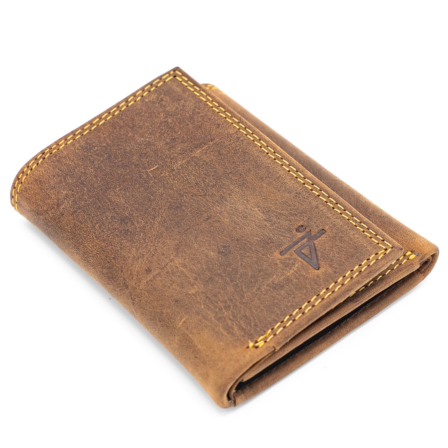 Men's Leather Trifold Wallet Velcro Closed RFID Blocking