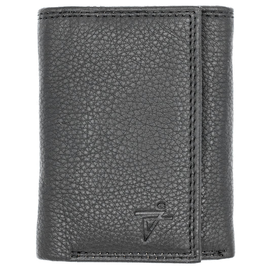 Men's Leather Trifold Wallet Velcro Closed RFID Blocking