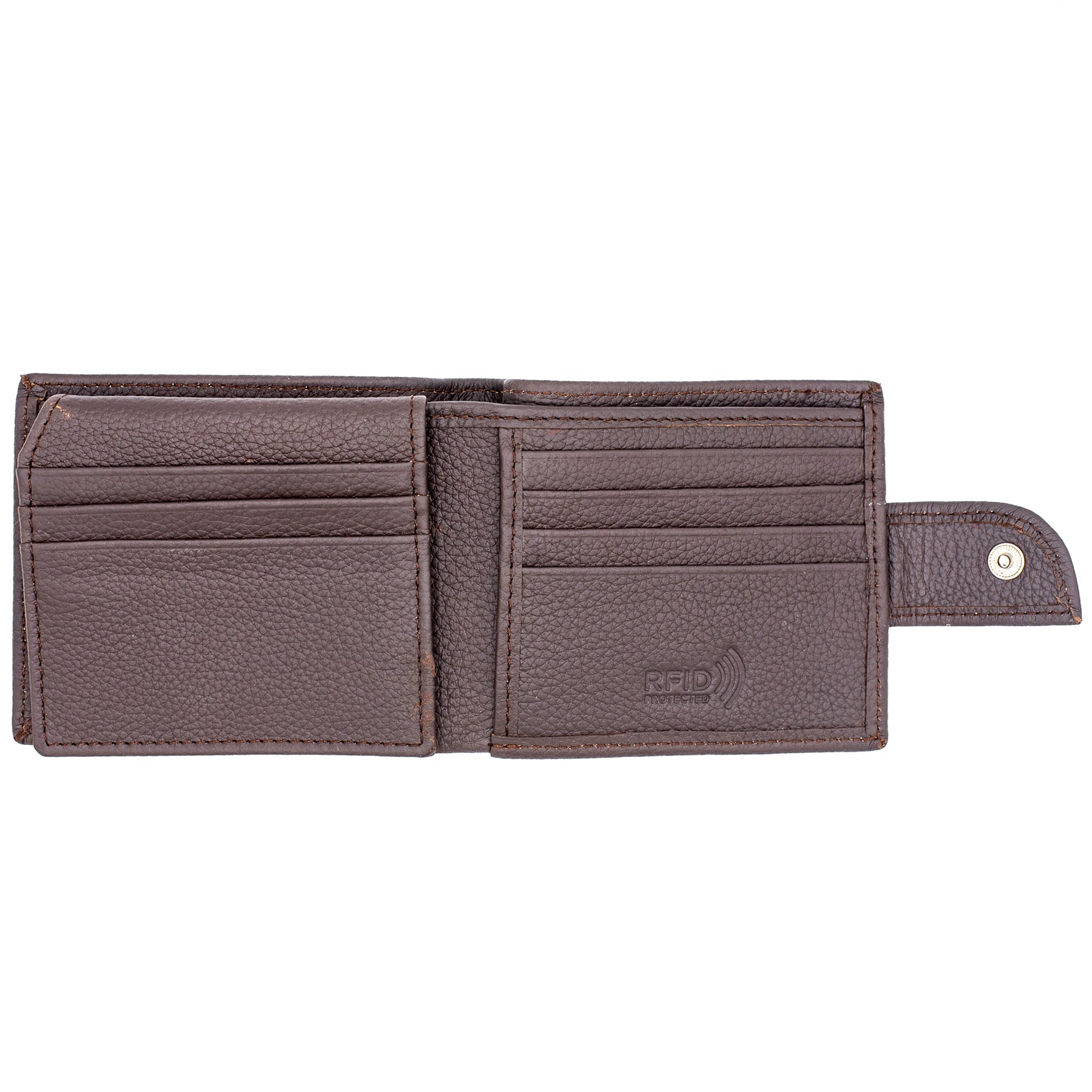 Men's Bifold Leather Wallet | Popper Closure