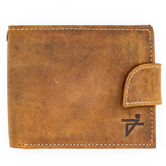 Men's Bifold Leather Wallet | Popper Closure