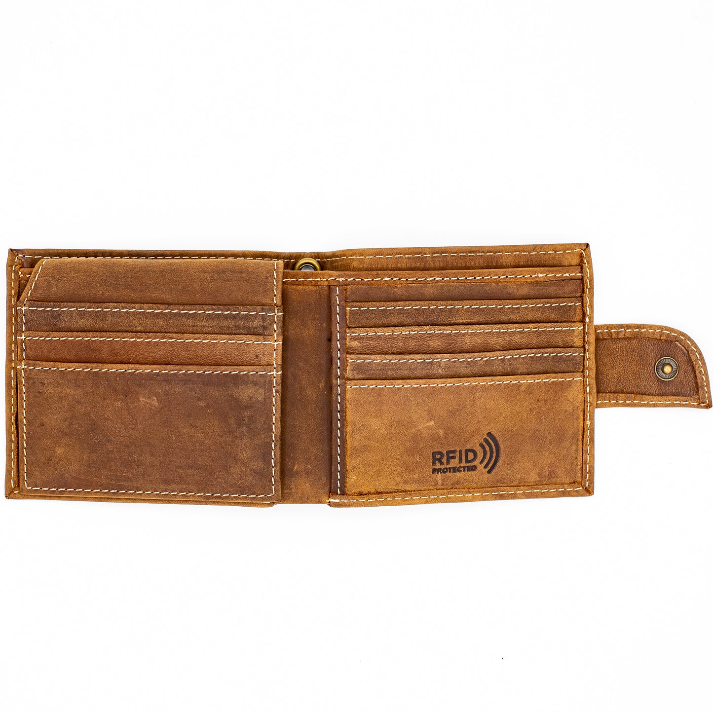 Men's Bifold Leather Wallet | Popper Closure