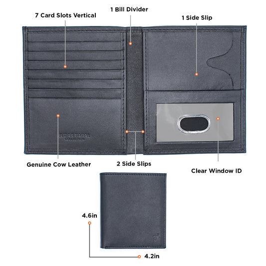 Black Euro Size Bifold Wallet | Men's Fashion