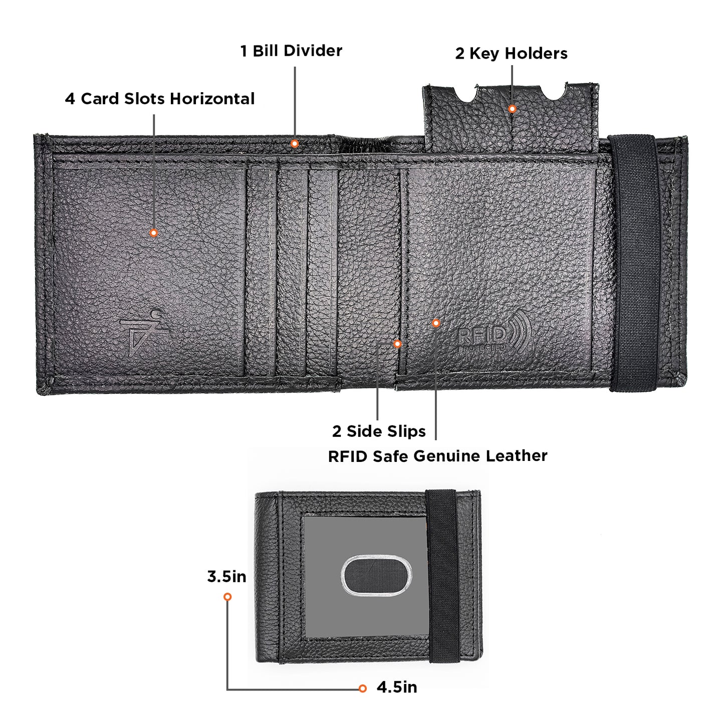 Men's Slim Bifold Wallet | Genuine Leather