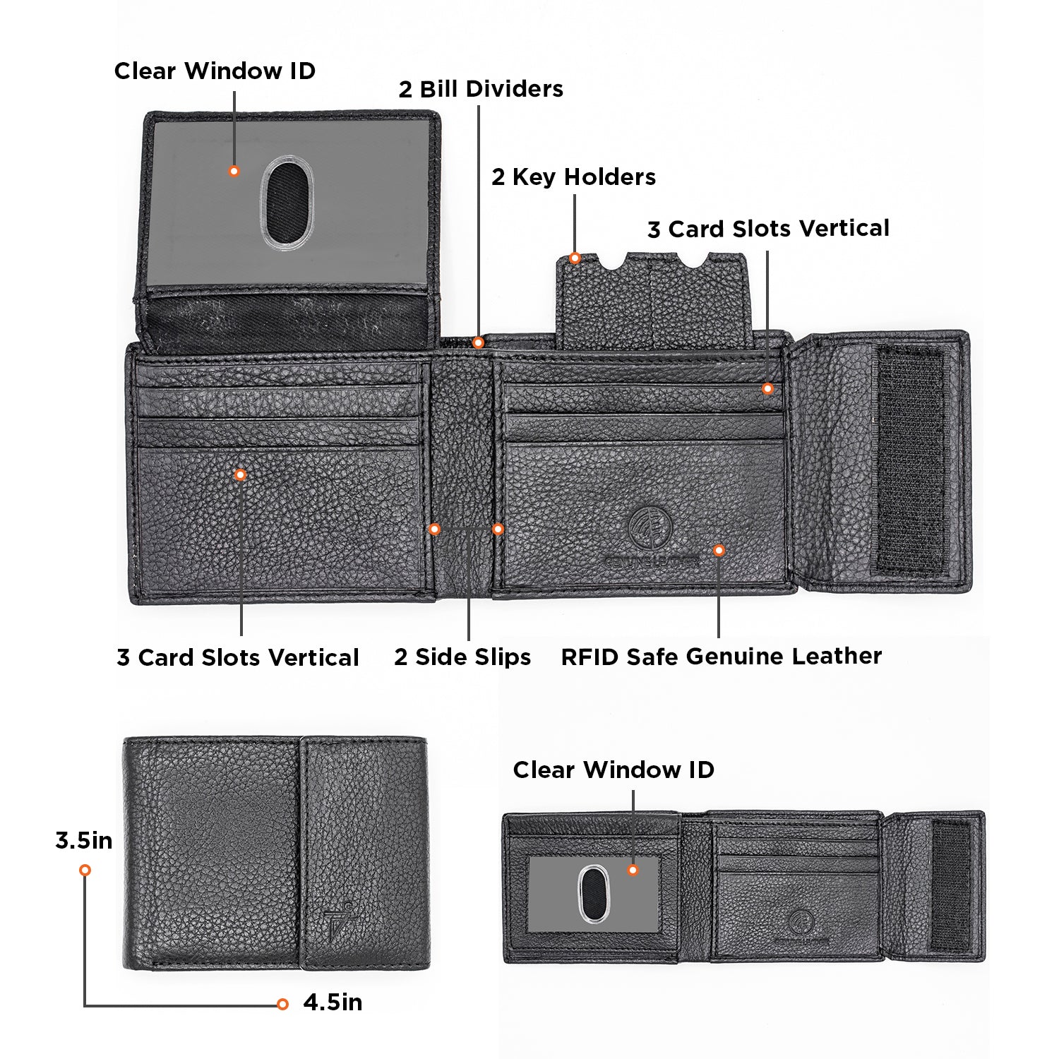 Velcro Bifold Wallet for Men | RFID-Safe