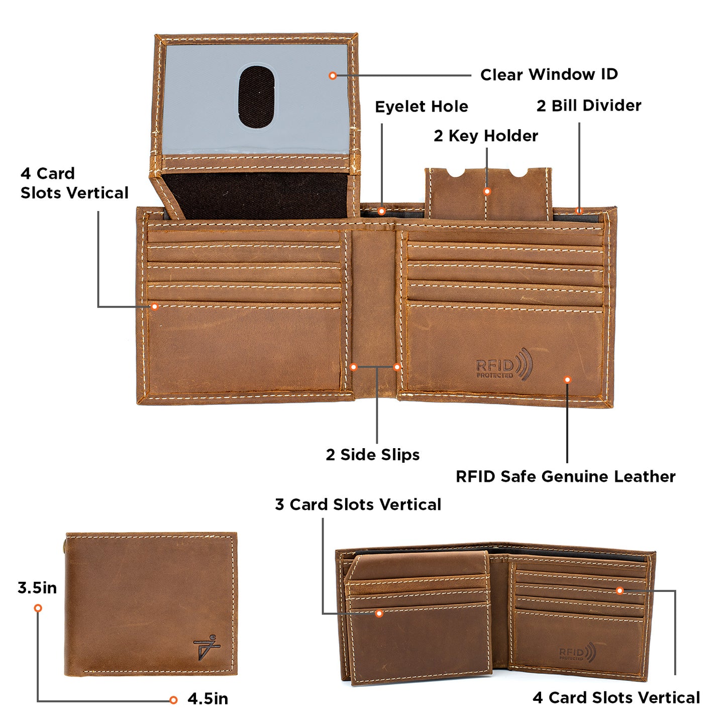 Slim Leather Bifold Wallet | Top-Grain Leather Made