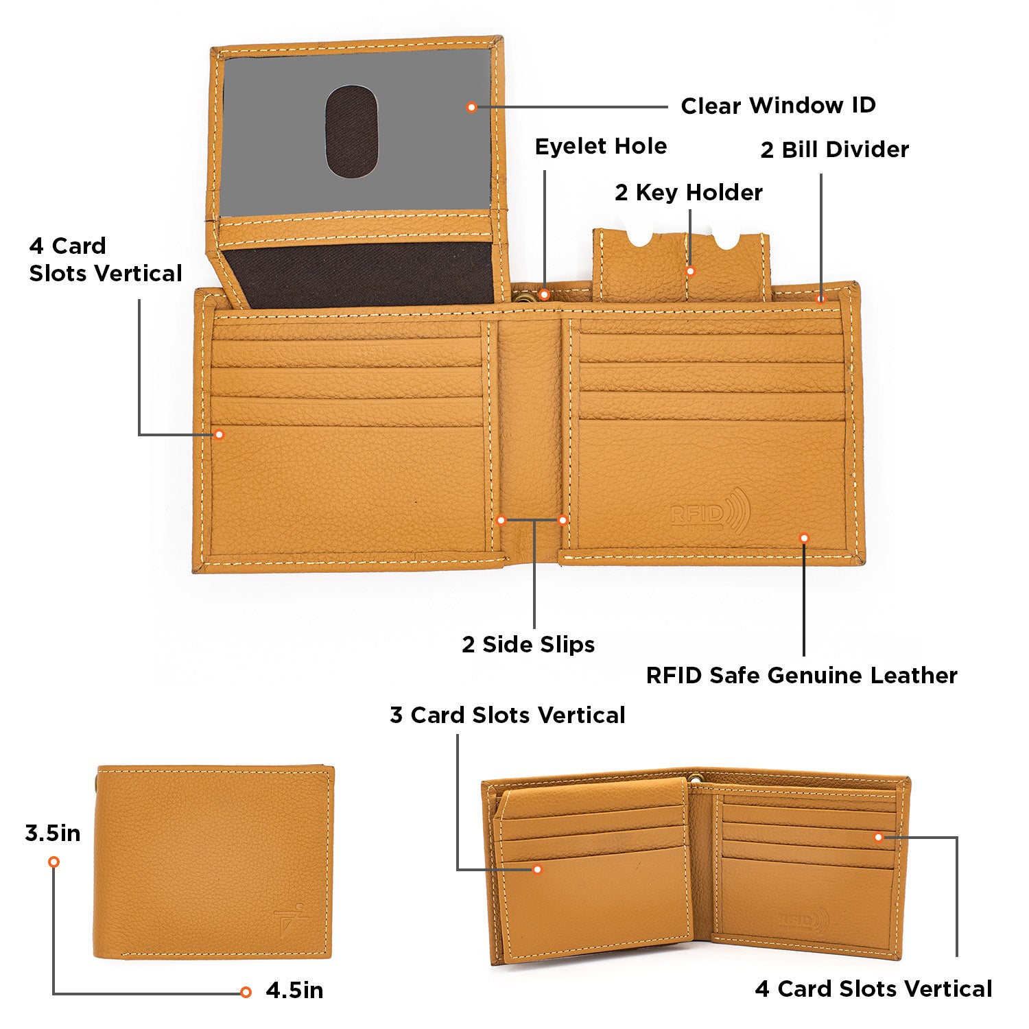 Slim Leather Bifold Wallet | Top-Grain Leather Made