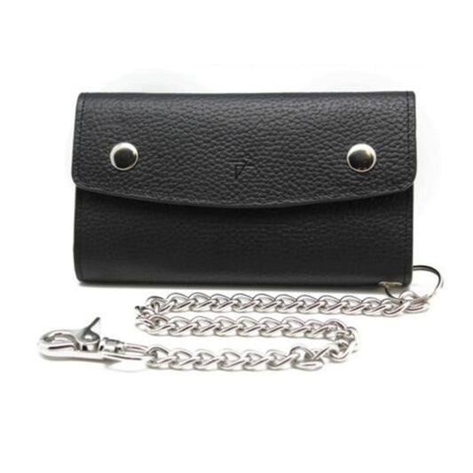 Long Checkbook Tri-fold Chain Wallet with Snaps