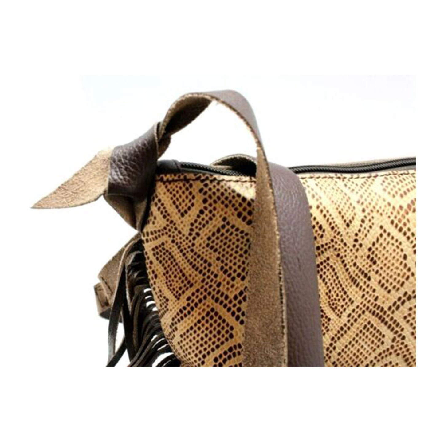 Fringed Crossbody Bag Brown Cobra | Bags for Women