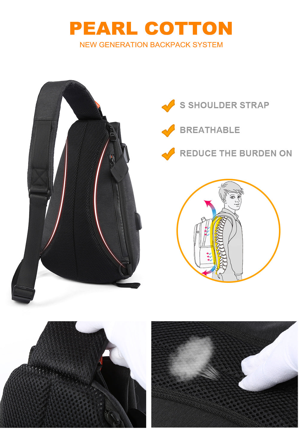 Anti-theft Sling Bag | Waterproof Backpack
