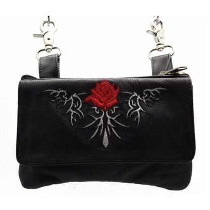 Leather clip-on Loop Belt bag for women