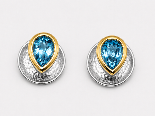 Natural Stone Pear Shape Cufflinks – 18K White Gold Plated