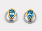 Natural Stone Pear Shape Cufflinks – 18K White Gold Plated