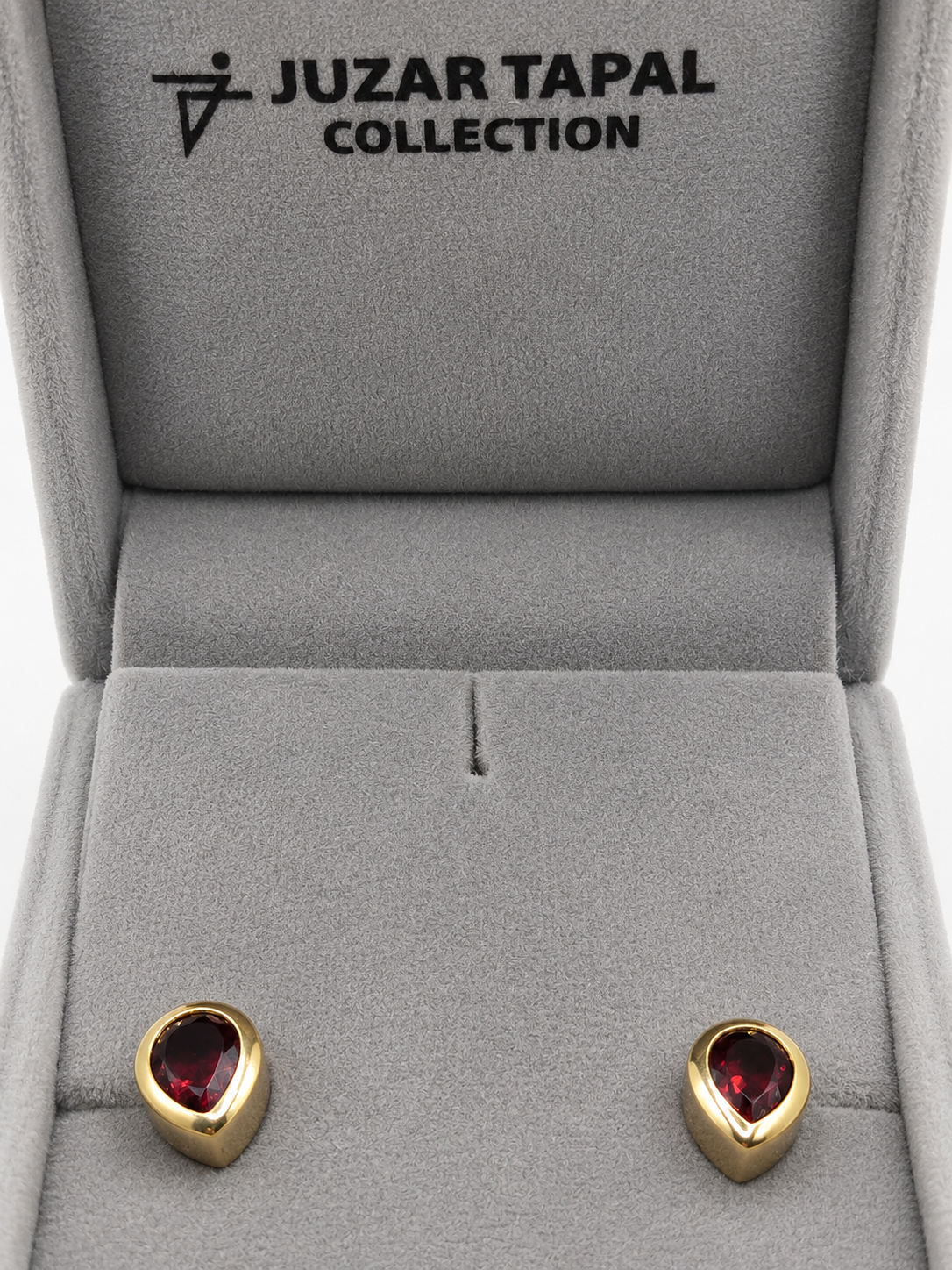 Natural Stone Pear Shape Cufflinks – 18K White Gold Plated