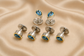 PEAR CUT Men’s Cufflinks & Tuxedo Studs Set 925 Sterling Silver 22K Yellow Gold Plated Formal Jewelry
