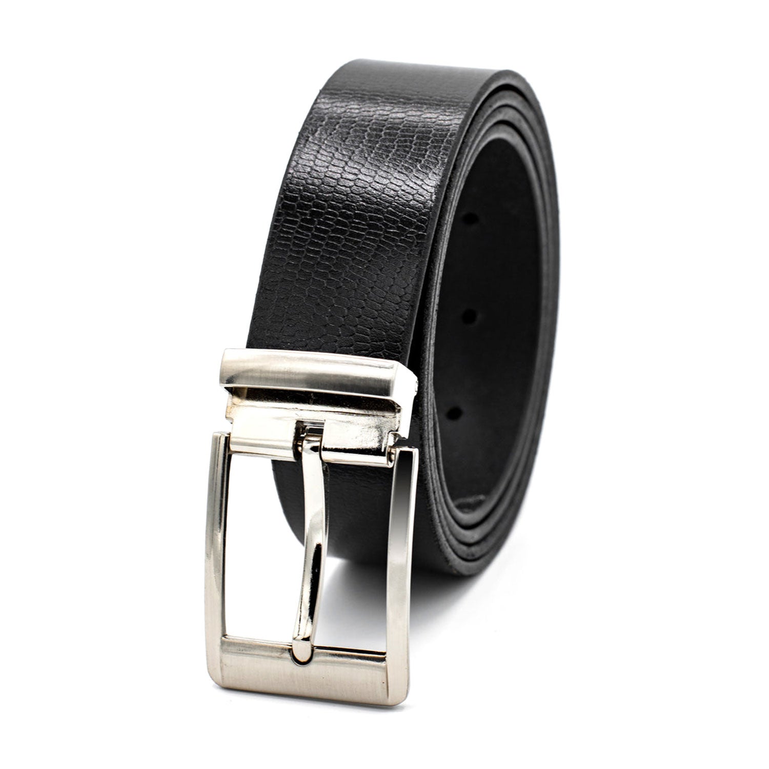 J.T.C Juzar Tapal Collection Genuine Leather Belts For Men Dress Black Belts Chrome Finished Buckle Formal Belt, Men's, Size: 34 fit 32 waist