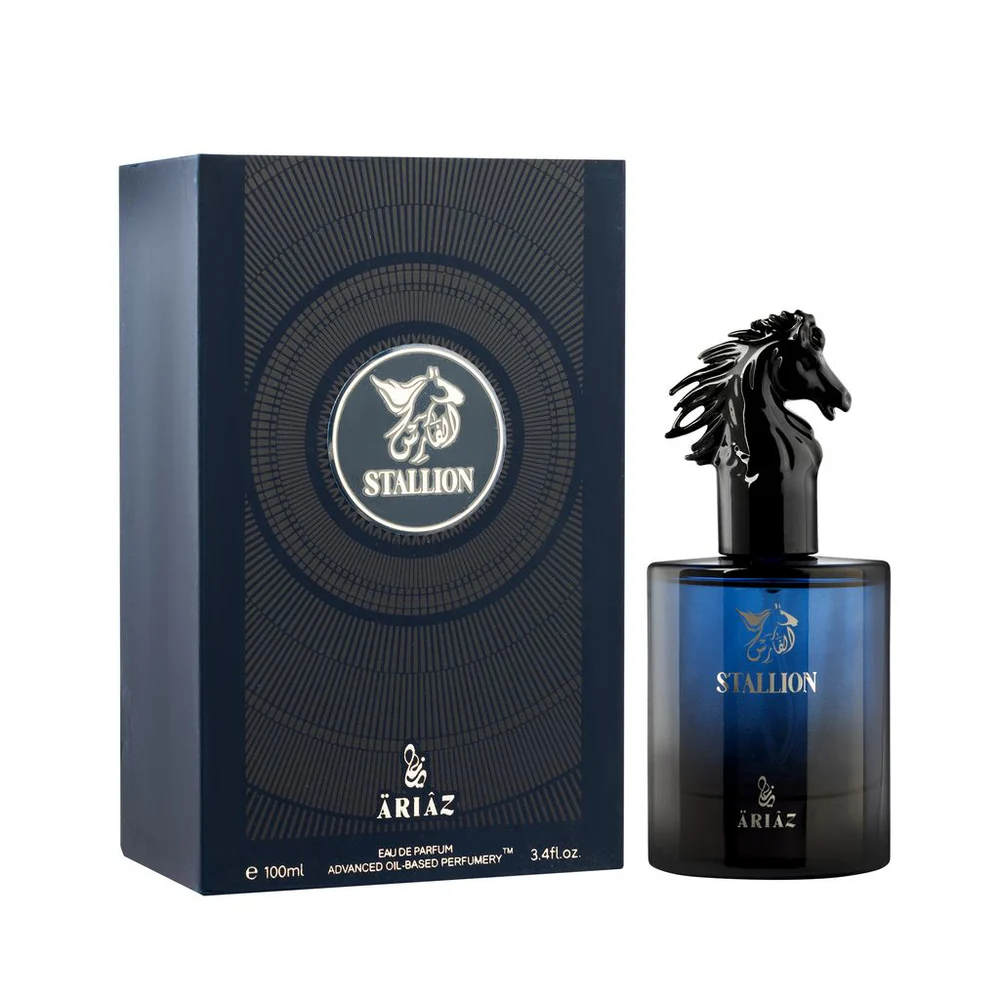 STALLION by ARIAZ 3.4oz/100ml Eau De Parfum for Men – Citrus Woody Aromatic + Includes Free Sample Set (6 Scents)