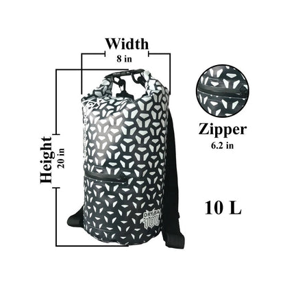 Waterproof Floating Dry Sling Bag 10L with Touch Phone Case Beach Backpack