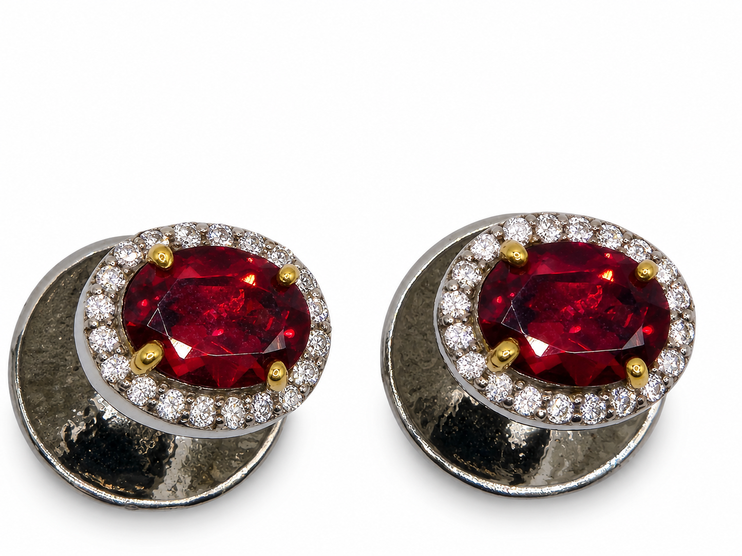 Men Cufflinks Studs 2 Pcs Set Natural Stone Agate Blue Topaz Pari dot, Garnet Gold Plated Formal Cufflinks