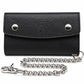 Men’s Genuine Leather Tri-Fold Checkbook Wallet with RFID Protection & Chain