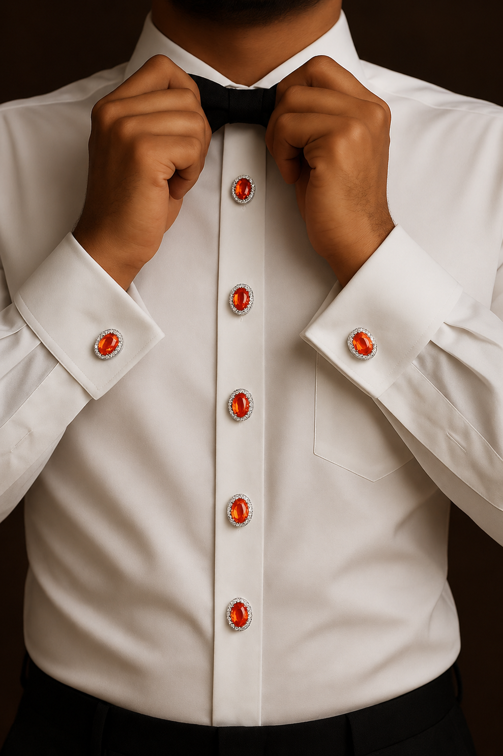 Luxury Sterling Silver 925 Shirt Studs for Tuxedo & Formal Wear
