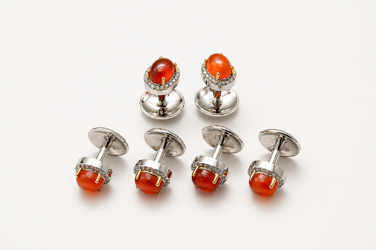 Luxury Sterling Silver 925 Shirt Studs for Tuxedo & Formal Wear