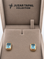 Natural Stone Cufflinks Studs 2pcs set  – 18K White Gold Plated