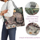 Cute Tabby Cat Canvas Tote Bag with Zipper