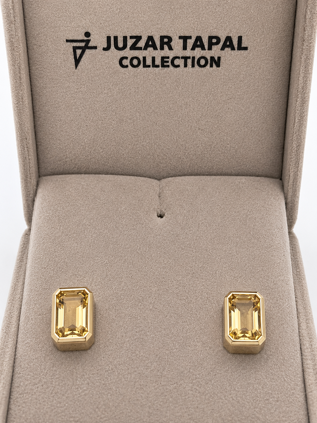 Natural Stone Cufflinks Studs 2pcs set  – 18K White Gold Plated