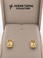 Natural Stone Cufflinks Studs 2pcs set  – 18K White Gold Plated